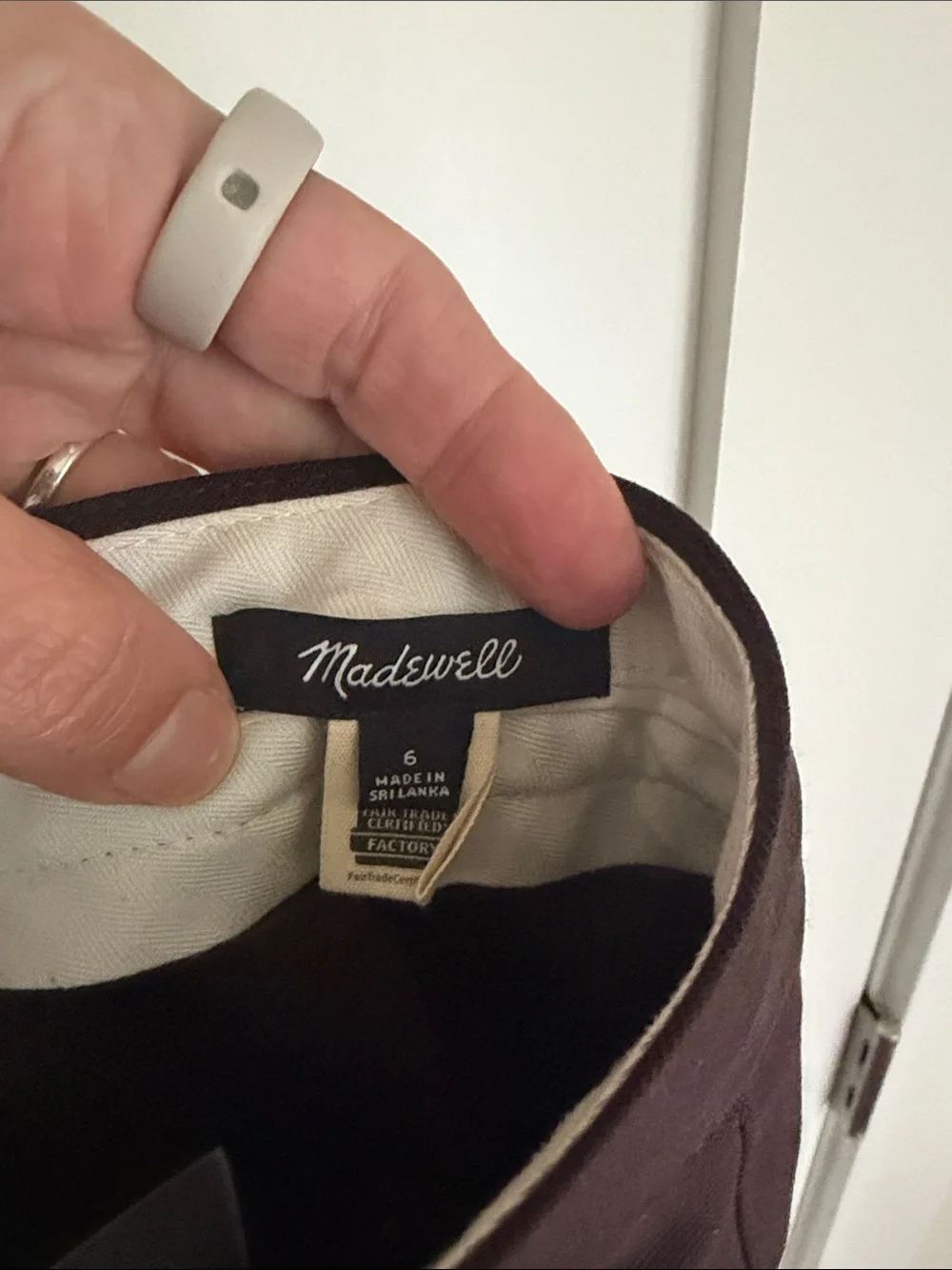 Madewell Dark Brown High-Waist Straight Trousers